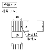 付属フィンの寸法